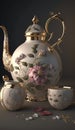 Timeless Beauty: Elegant Porcelain Tea Set Royalty Free Stock Photo