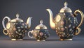 Timeless Beauty: Elegant Porcelain Tea Set Royalty Free Stock Photo