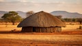 Timeless Beauty: Traditional African Round Hut in Nature\'s Embrace