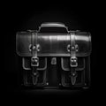 A timeless black leather briefcase with silver hardware and multiple compartments
