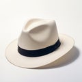 Timeless Classic White Fedora Hat With Black Band Accent Royalty Free Stock Photo
