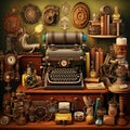 Timeless Contraptions: A Kaleidoscope of Vintage Tech and Antiques Royalty Free Stock Photo