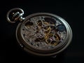 Timeless Craftsmanship: Inside an Antique Pocket Watch Royalty Free Stock Photo