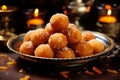 Timeless delight Motichoor ladoo, a classic sweet, encapsulates traditional Indian flavors Royalty Free Stock Photo