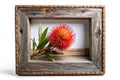 A Timeless Desert Quandong Weathered Beauty in a Framed Botanical Print Featuring a Sharp Textured Outback Tree Royalty Free Stock Photo