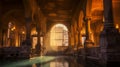Timeless Elegance: An AI-Generated Illustration of an Ancient Roman Bath