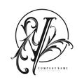 Timeless elegance classic Y letter monogram logo monochrome