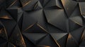 Timeless elegance emanates from a black and gold geometric background, merging sophistication, Ai Generated