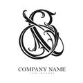 Timeless elegance flourish ampersand logo monochrome