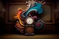 Timeless Elegance: Surreal Clock in a Baroque Room