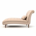 Timeless Elegance White Chaise Lounge With Beige Ottoman