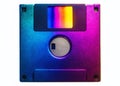 A Timeless Glimpse into Computing History Vintage Floppy Disk Silhouette Against a Clean White Background A Retro Tech Royalty Free Stock Photo