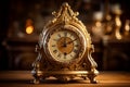 Timeless Gold old clock. Generate Ai Royalty Free Stock Photo