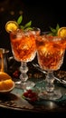 Timeless indulgence portrayed A couple of glasses hold iconic Italian cocktails