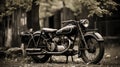 monochrome scene of a classic vintage bike