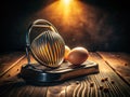 A Timeless Kitchen Tool Unveiling a Vintage Egg Slicer in a Rustic LowLight Setting Discover the Charm of Royalty Free Stock Photo