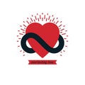 Timeless Love concept, vector symbol created with infinity loop Royalty Free Stock Photo