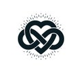Timeless Love concept, vector symbol created with infinity loop Royalty Free Stock Photo