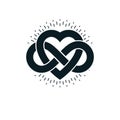 Timeless Love concept, vector symbol created with infinity loop Royalty Free Stock Photo