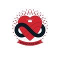Timeless Love concept, vector symbol created with infinity loop Royalty Free Stock Photo