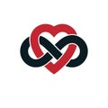 Timeless Love concept, vector symbol created with infinity loop Royalty Free Stock Photo