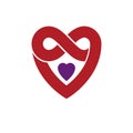 Timeless Love concept, vector symbol created with infinity loop Royalty Free Stock Photo