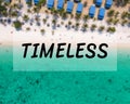 Timeless message, Above of tropical sea and the beach in island Royalty Free Stock Photo