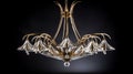 Timeless Modern Chandelier: Gold And Frosted Crystal With Organic Flowing Lines