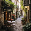 Timeless Moments: The Cobblestone Cafe Chronicles. Generative AI