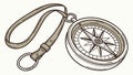 Timeless Navigation: Classic Brass Compass Guiding the Way, vector design Generative AI Royalty Free Stock Photo