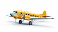 Timeless Nostalgia: Yellow Plane On White Background