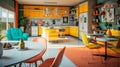 Timeless Retro: Captivating 3D Interior Model with Mid-Century Modern Influences