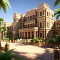 Timeless Splendor: 3D Illustration of an Old Egyptian Building