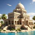 Timeless Splendor: 3D Illustration of an Old Egyptian Building