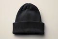 Timeless style Black knitted hat for men isolated on white Royalty Free Stock Photo