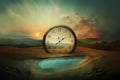 Timeless Surreal clock stone. Generate Ai