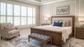 Timeless Traditional Bedroom interior.Classic bedroom style. Generative Ai Royalty Free Stock Photo