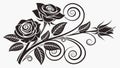 Classic black and white rose bouquet, elegant and timeless floral art, vector design Generative AI Royalty Free Stock Photo