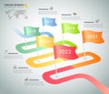 Timeline business concept infographic template 6 steps