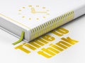 Timeline concept: book Clock, Time To Think on white background Royalty Free Stock Photo