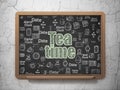 Timeline concept: Tea Time on School board background Royalty Free Stock Photo