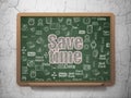 Timeline concept: Save Time on School board background Royalty Free Stock Photo