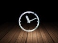 Timeline concept: Clock in grunge dark room