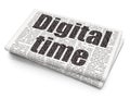 Timeline concept: Digital Time on Newspaper background Royalty Free Stock Photo