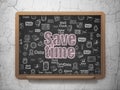 Timeline concept: Save Time on School board background Royalty Free Stock Photo