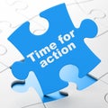 Timeline concept: Time For Action on puzzle background Royalty Free Stock Photo