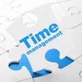 Timeline concept: Time Management on puzzle background Royalty Free Stock Photo