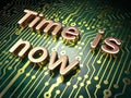 Timeline concept: Time is Now on circuit board Royalty Free Stock Photo