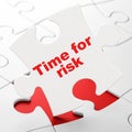 Timeline concept: Time For Risk on puzzle background Royalty Free Stock Photo