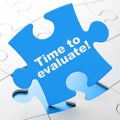 Timeline concept: Time to Evaluate! on puzzle background Royalty Free Stock Photo